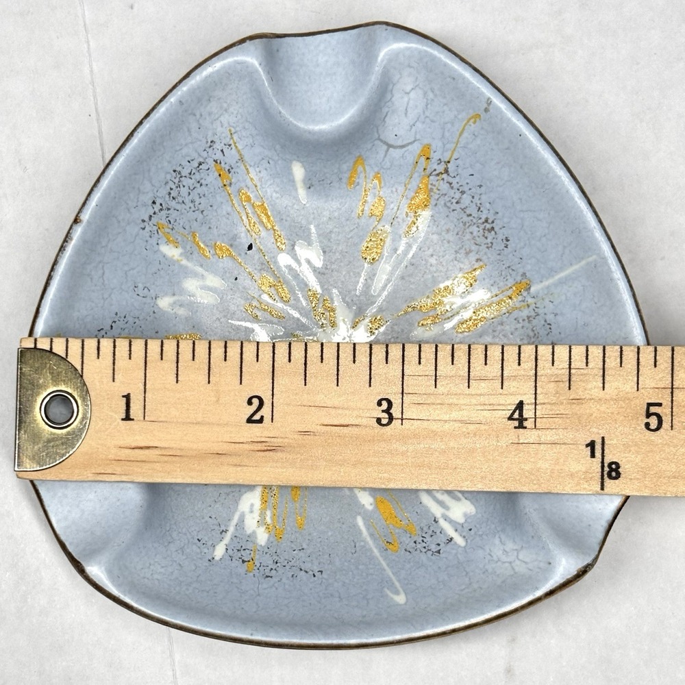 MCM 40s Germany Carstens Tonnieshof 4.75" Ashtray #312 Cigar Taupe Gold EUC - Picture 4 of 8